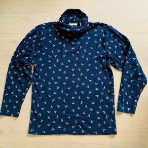 90s Vintage Eddie Bauer 100% Cotton Turtleneck with Nostalgic XC-Ski Pattern